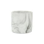White and Gray Marbleized Ceramic Indoor Outdoor Round Pot Planter - 6-inch