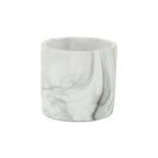 White and Gray Marbleized Ceramic Indoor Outdoor Round Pot Planter - 6-inch