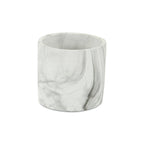 White and Gray Marbleized Ceramic Indoor Outdoor Round Pot Planter - 6-inch