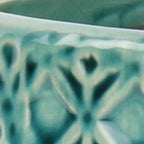 Turquoise Geometric Ceramic Indoor Outdoor Round Pot Planter - 6-inch