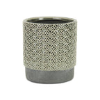 Gray Geometric Ceramic Indoor Outdoor Round Pot Planter - 6-inch