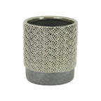 Gray Geometric Ceramic Indoor Outdoor Round Pot Planter - 6-inch