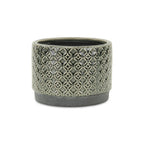 Gray Geometric Ceramic Indoor Outdoor Round Pot Planter - 7-inch