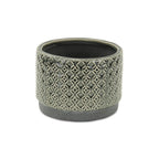 Gray Geometric Ceramic Indoor Outdoor Round Pot Planter - 7-inch