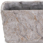 Gray Speckle Glaze Cement Indoor Outdoor Rectangular Pot Planter - 9-inch