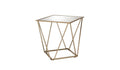 Champagne and Silver Glass and Metal Square Mirrored End Table - 24-inch