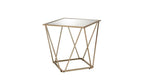 Champagne and Silver Glass and Metal Square Mirrored End Table - 24-inch