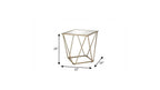 Champagne and Silver Glass and Metal Square Mirrored End Table - 24-inch