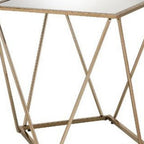 Champagne and Silver Glass and Metal Square Mirrored End Table - 24-inch