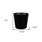 Black Recycled Plastic Indoor Outdoor Round Pot Planter - 11-inch