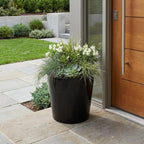 Black Recycled Plastic Indoor Outdoor Round Pot Planter - 11-inch