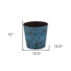 Blue Recycled Plastic Indoor Outdoor Round Pot Planter - 11-inch