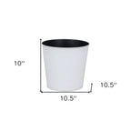 White Recycled Plastic Indoor Outdoor Round Pot Planter - 11-inch