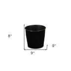 Black Recycled Plastic Indoor Outdoor Round Pot Planter - 9-inch