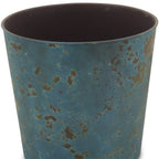 Blue Recycled Plastic Indoor Outdoor Round Pot Planter - 9-inch