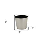 Silver Recycled Plastic Indoor Outdoor Round Pot Planter - 9-inch