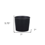 Black Recycled Plastic Indoor Outdoor Round Pot Planter - 7-inch