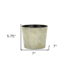 Gray Recycled Plastic Indoor Outdoor Round Pot Planter - 7-inch