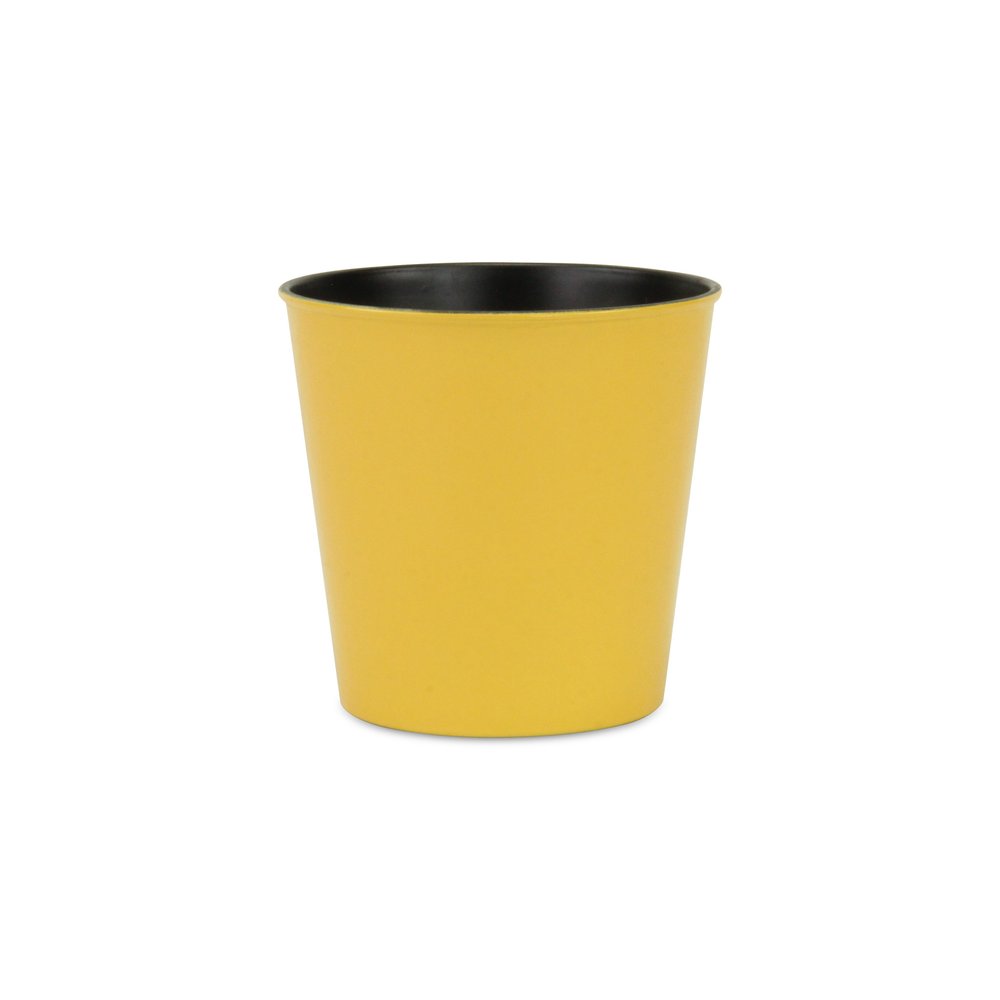 Yellow Recycled Plastic Indoor Outdoor Round Pot Planter - 7-inch