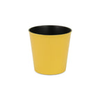Yellow Recycled Plastic Indoor Outdoor Round Pot Planter - 7-inch