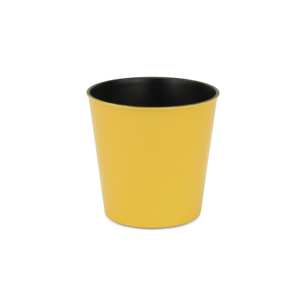 Yellow Recycled Plastic Indoor Outdoor Round Pot Planter - 7-inch