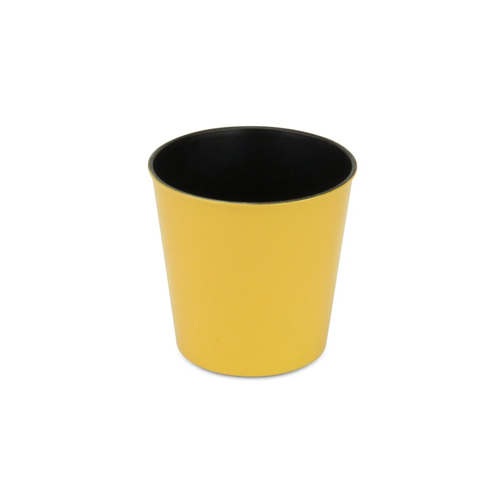Yellow Recycled Plastic Indoor Outdoor Round Pot Planter - 7-inch