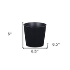 Black Recycled Plastic Indoor Outdoor Round Pot Planter - 7-inch