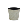 Silver Recycled Plastic Indoor Outdoor Round Pot Planter - 7-inch