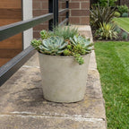 Silver Recycled Plastic Indoor Outdoor Round Pot Planter - 7-inch