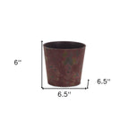 Red Recycled Plastic Indoor Outdoor Round Pot Planter - 7-inch
