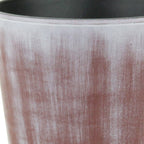 Brown and Ivory Textural Tone On Tone Recycled Plastic Indoor Outdoor Round Pot Planter