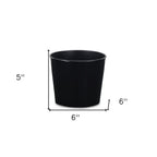 Black Recycled Plastic Indoor Outdoor Round Pot Planter - 6-inch
