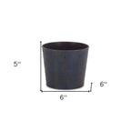 Blue Recycled Plastic Indoor Outdoor Round Pot Planter - 6-inch
