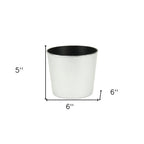 Silver Recycled Plastic Indoor Outdoor Round Pot Planter - 6-inch