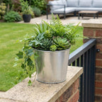 Silver Recycled Plastic Indoor Outdoor Round Pot Planter - 6-inch