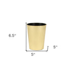 Gold Recycled Plastic Indoor Outdoor Round Pot Planter - 5-inch