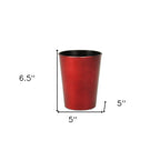 Red Recycled Plastic Indoor Outdoor Round Pot Planter - 5-inch