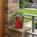 Red Recycled Plastic Indoor Outdoor Round Pot Planter - 5-inch