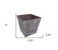 Brown and Off White Textural Tone On Tone Recycled Plastic Indoor Outdoor Square Pot Planter
