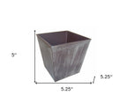Brown and Off White Textural Tone On Tone Recycled Plastic Indoor Outdoor Square Pot Planter