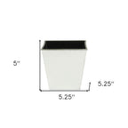 Silver Recycled Plastic Indoor Outdoor Square Pot Planter - 5-inch