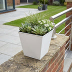 Silver Recycled Plastic Indoor Outdoor Square Pot Planter - 5-inch