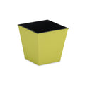 Yellow Recycled Plastic Indoor Outdoor Square Pot Planter - 5-inch