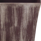 Brown and Ivory Textural Tone On Tone Recycled Plastic Indoor Outdoor Square Pot Planter