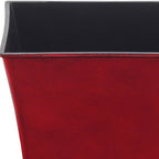 Red Recycled Plastic Indoor Outdoor Square Pot Planter - 7-inch