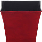 Red Recycled Plastic Indoor Outdoor Square Pot Planter - 7-inch
