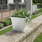 Silver Recycled Plastic Indoor Outdoor Square Pot Planter - 7-inch