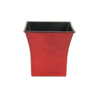 Red Recycled Plastic Indoor Outdoor Square Pot Planter - 7-inch