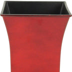 Red Recycled Plastic Indoor Outdoor Square Pot Planter - 7-inch