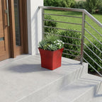 Red Recycled Plastic Indoor Outdoor Square Pot Planter - 7-inch